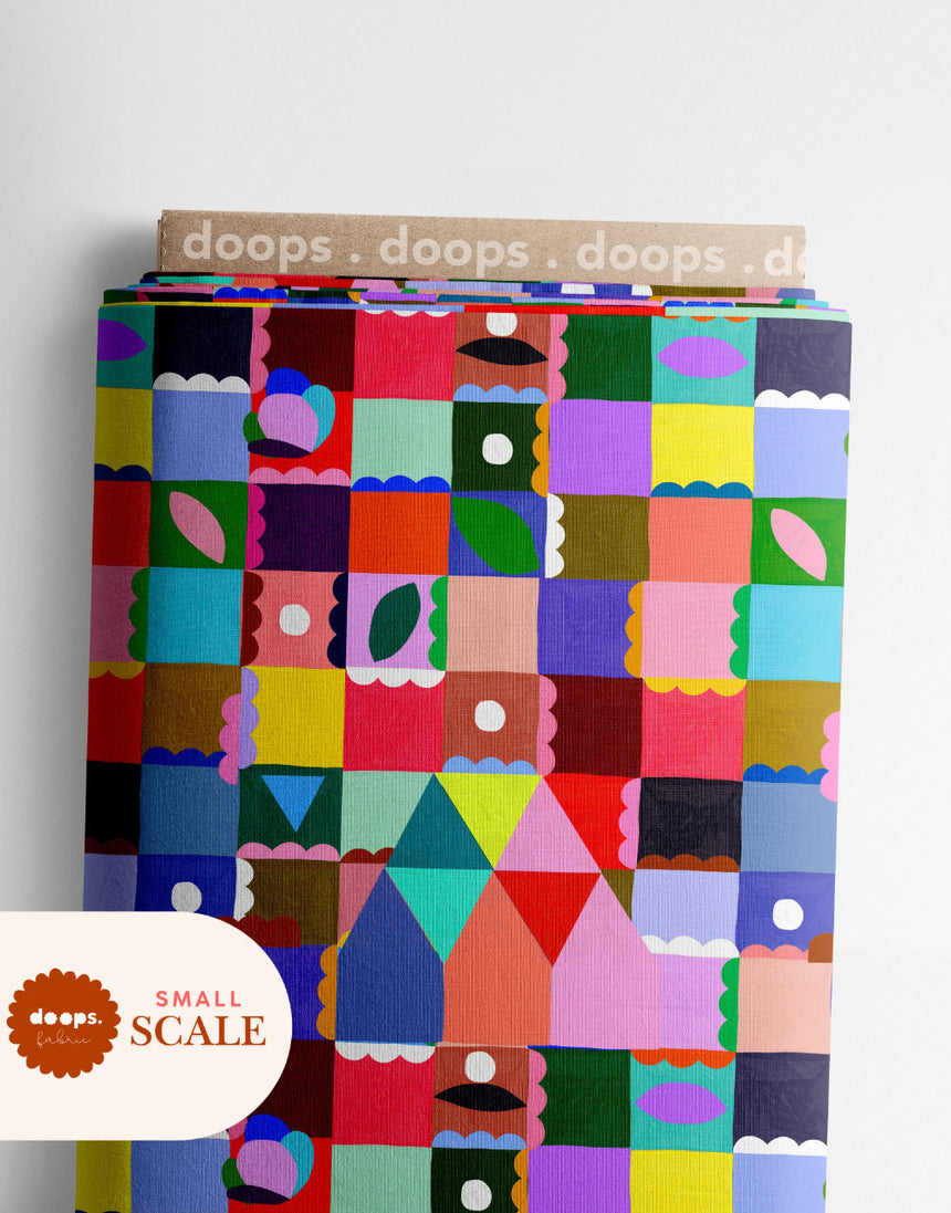 The Artist Colour Palette Small Scale Cotton Linen Fabric, Doops Designs