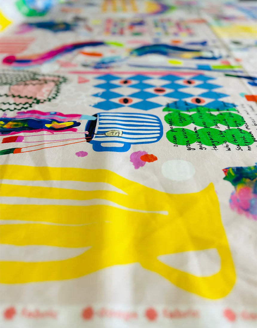 Large Scale - The Artist's Way Cotton Linen Fabric, Doops Designs