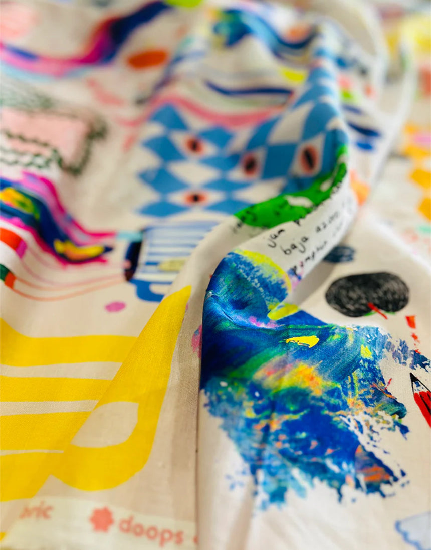 Large Scale - The Artist's Way Cotton Linen Fabric, Doops Designs