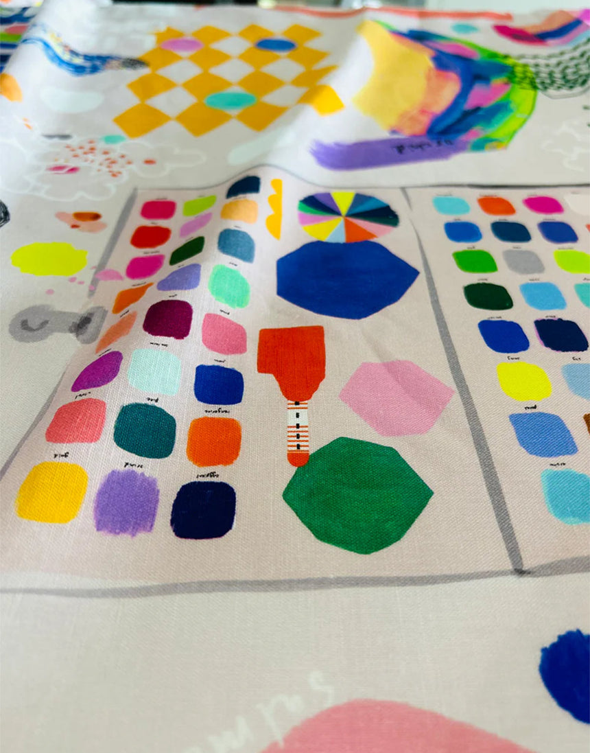 Large Scale - The Artist's Way Cotton Linen Fabric, Doops Designs