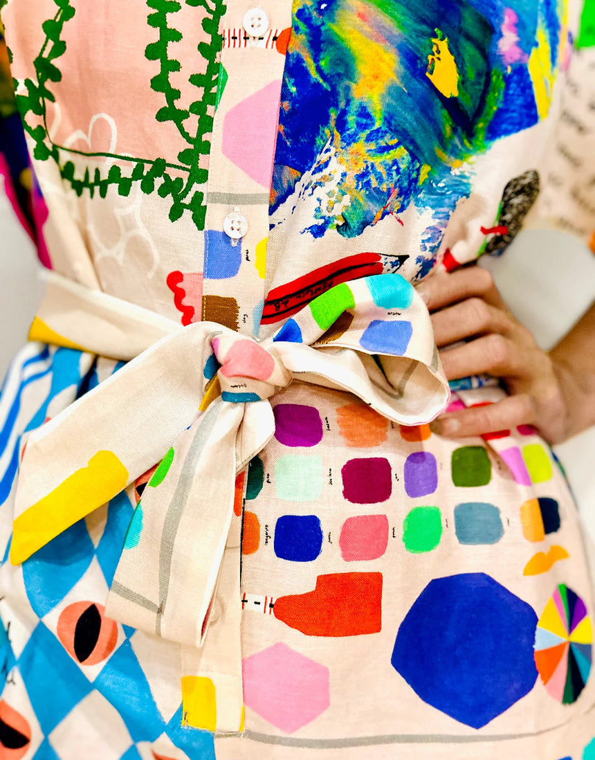 Large Scale - The Artist's Way Cotton Linen Fabric, Doops Designs