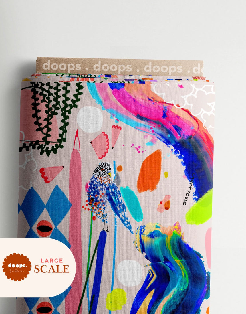 Large Scale - The Artist's Way Cotton Linen Fabric, Doops Designs