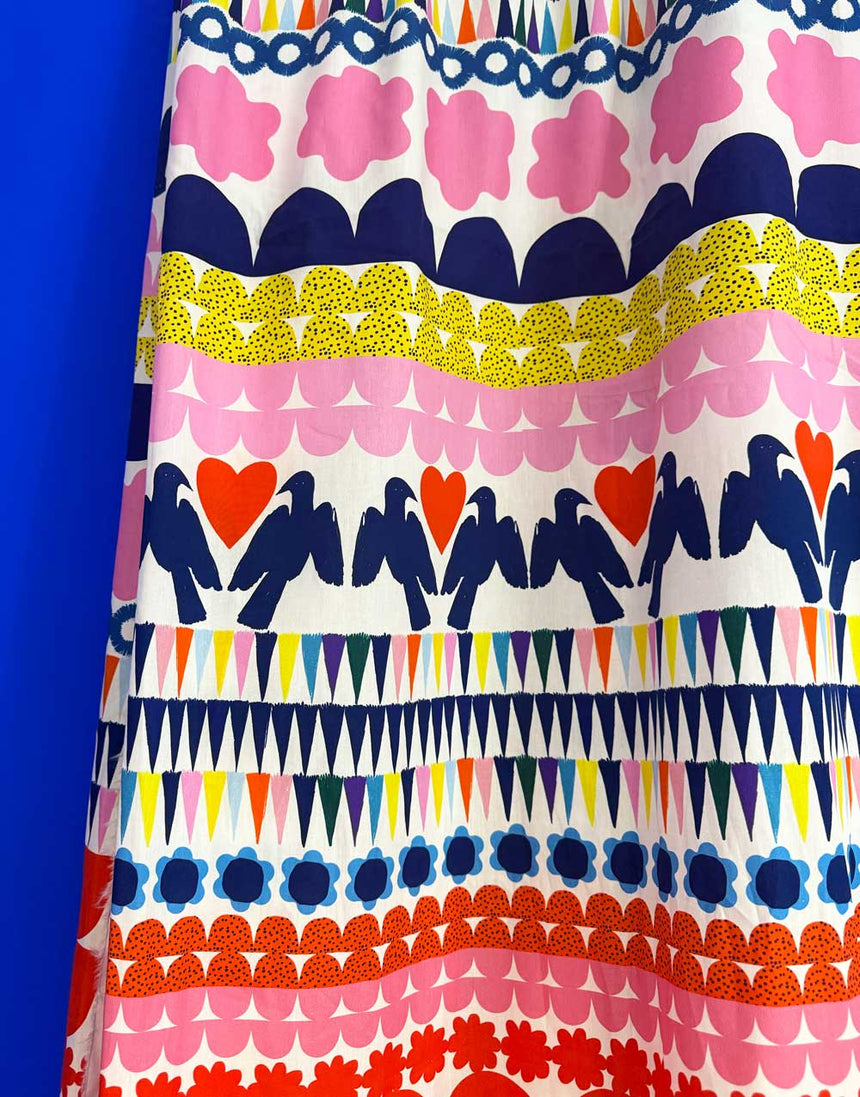 Kooki Love Bird Cotton Poplin Fabric, Doops Designs