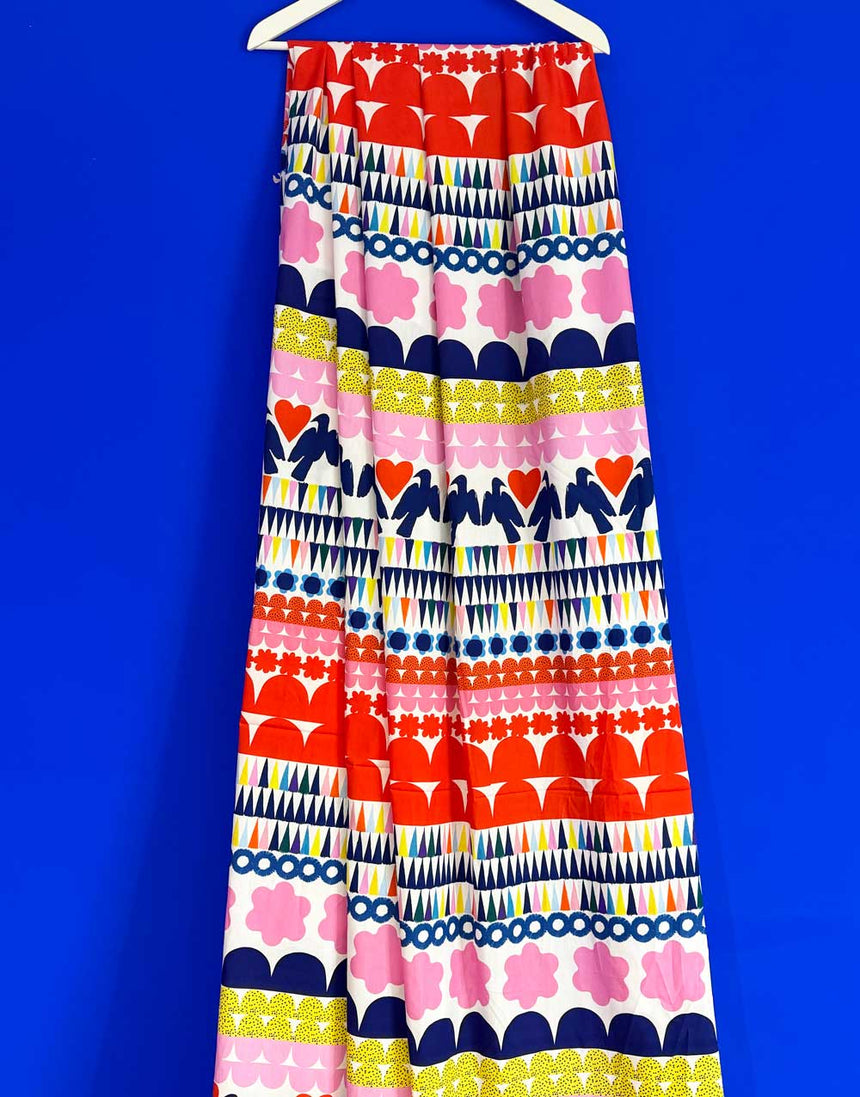 Kooki Love Bird Cotton Poplin Fabric, Doops Designs