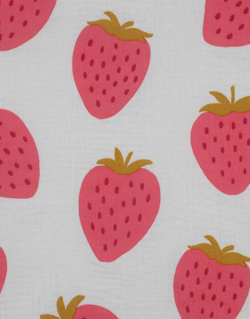 White Strawberry Double Gauze Fabric