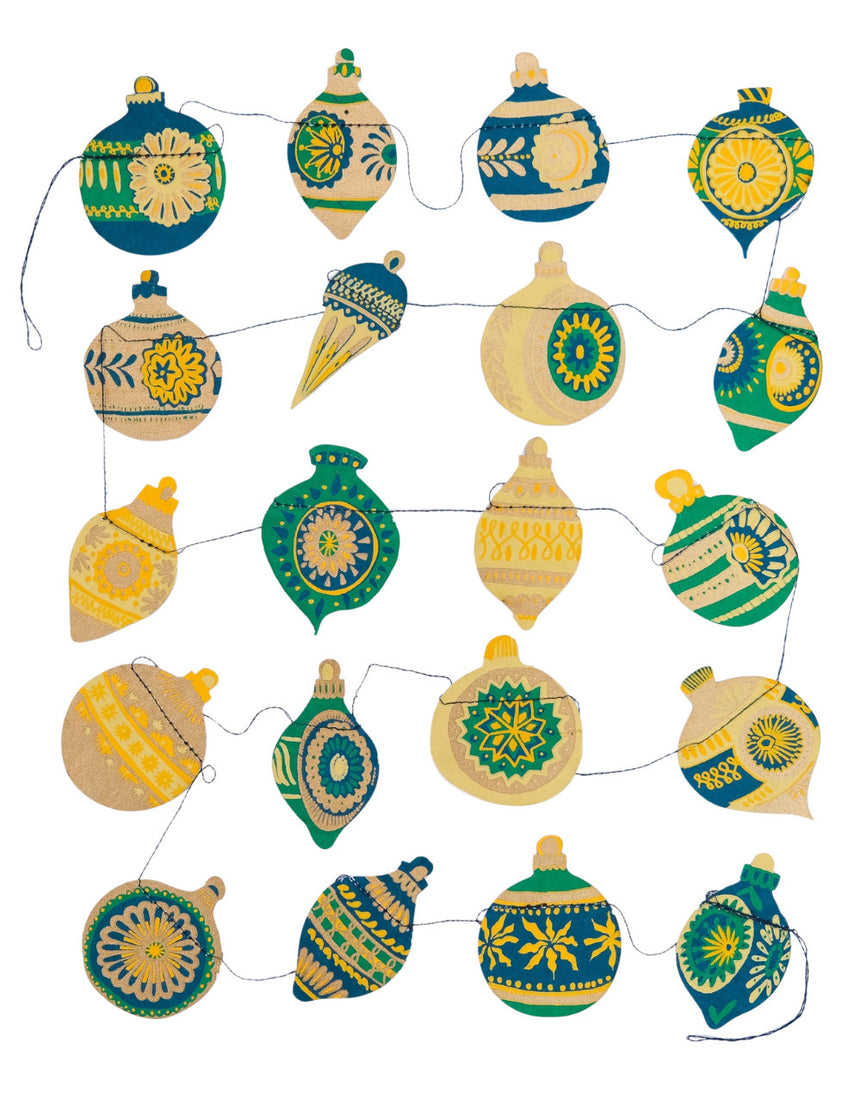 Christmas Ornaments Sewn Paper Garland, East End Press