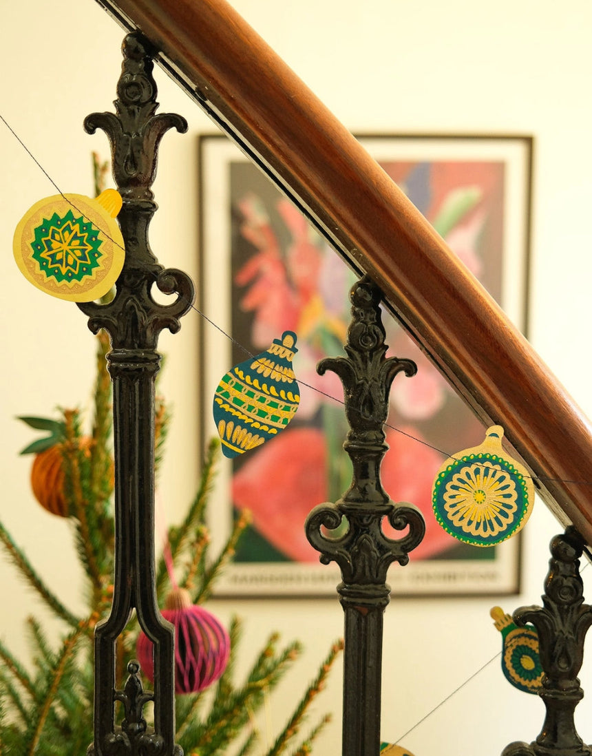 Christmas Ornaments Sewn Paper Garland, East End Press
