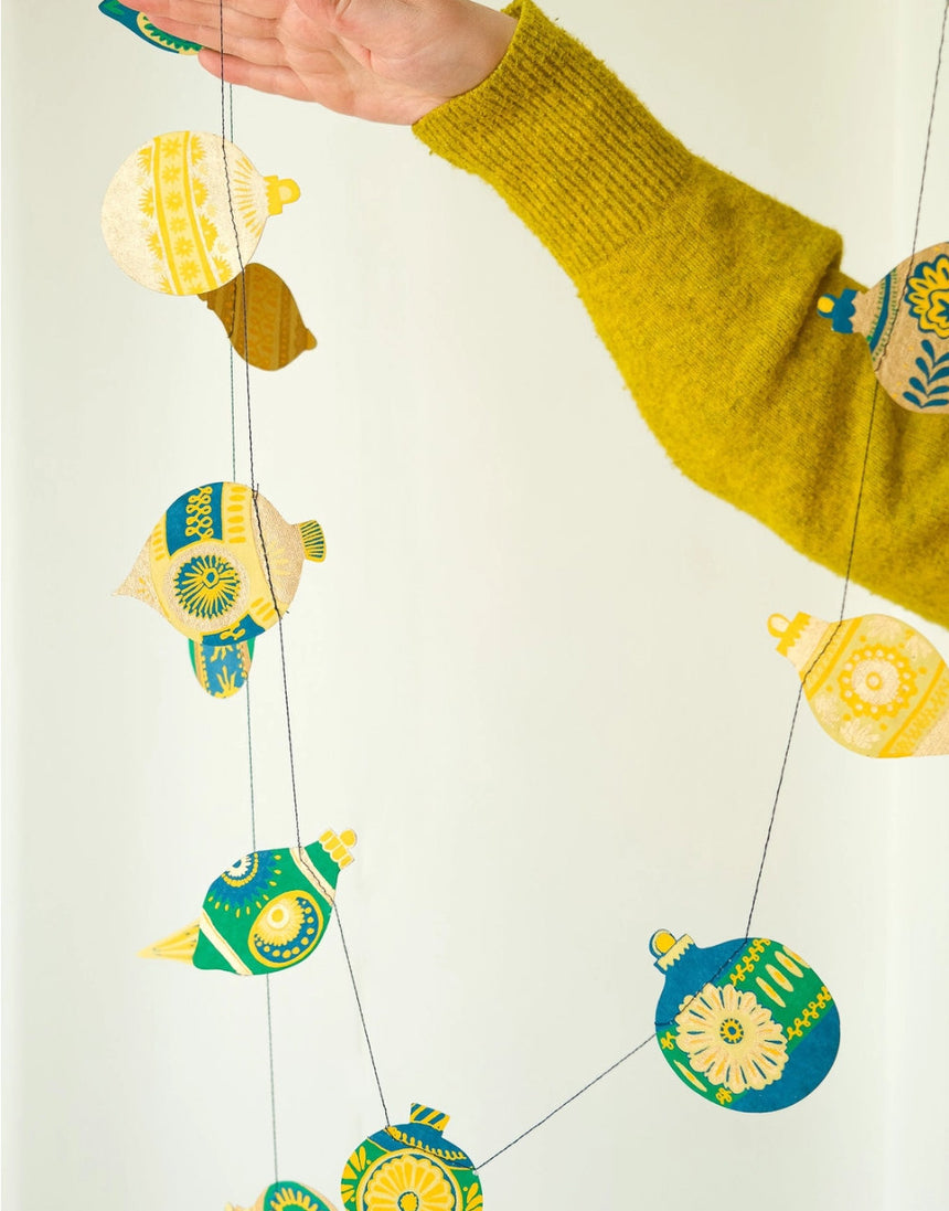 Christmas Ornaments Sewn Paper Garland, East End Press