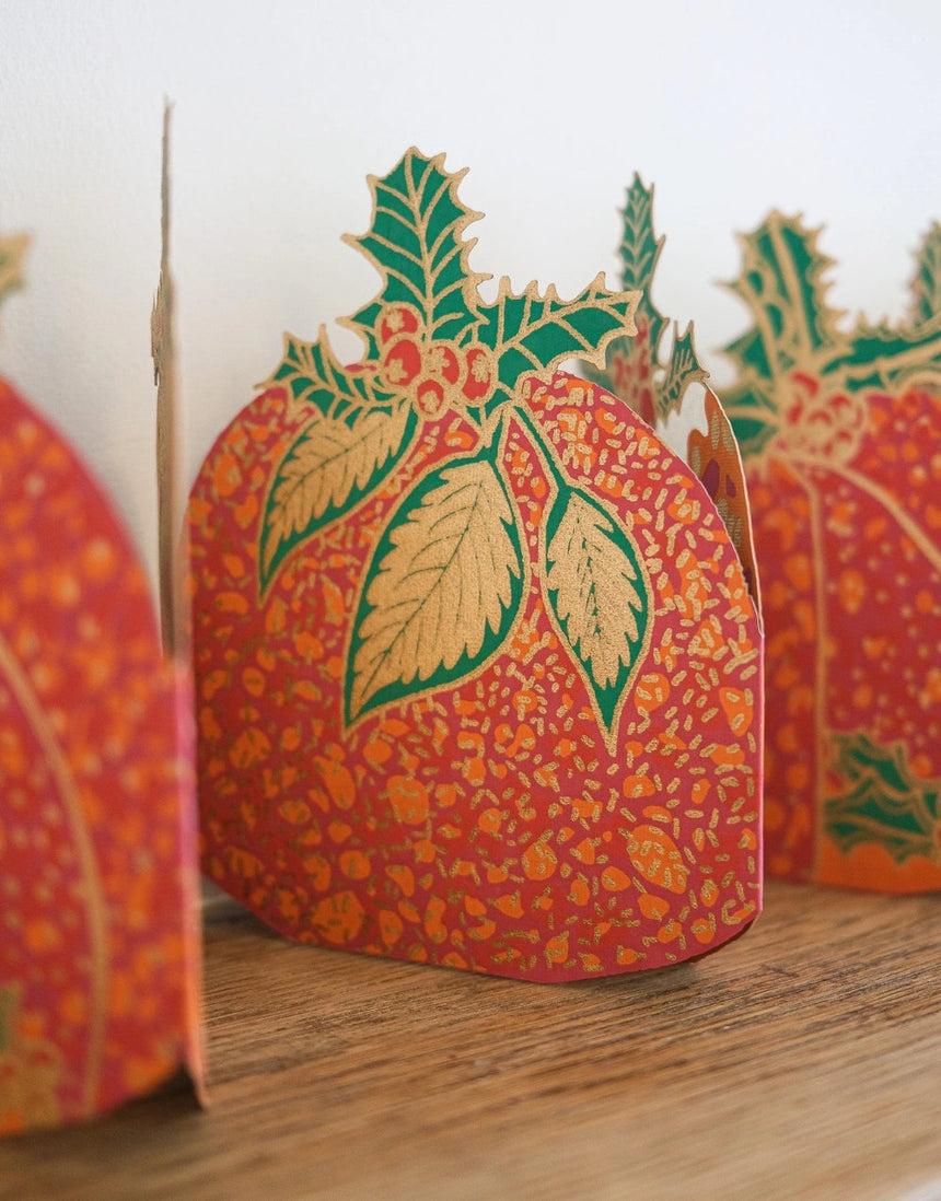 Christmas Puddings Concertina Paper Garland, East End Press