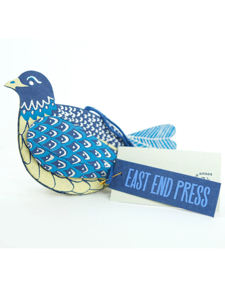 Dove Screen-Printed Board Christmas Decoration, East End Press