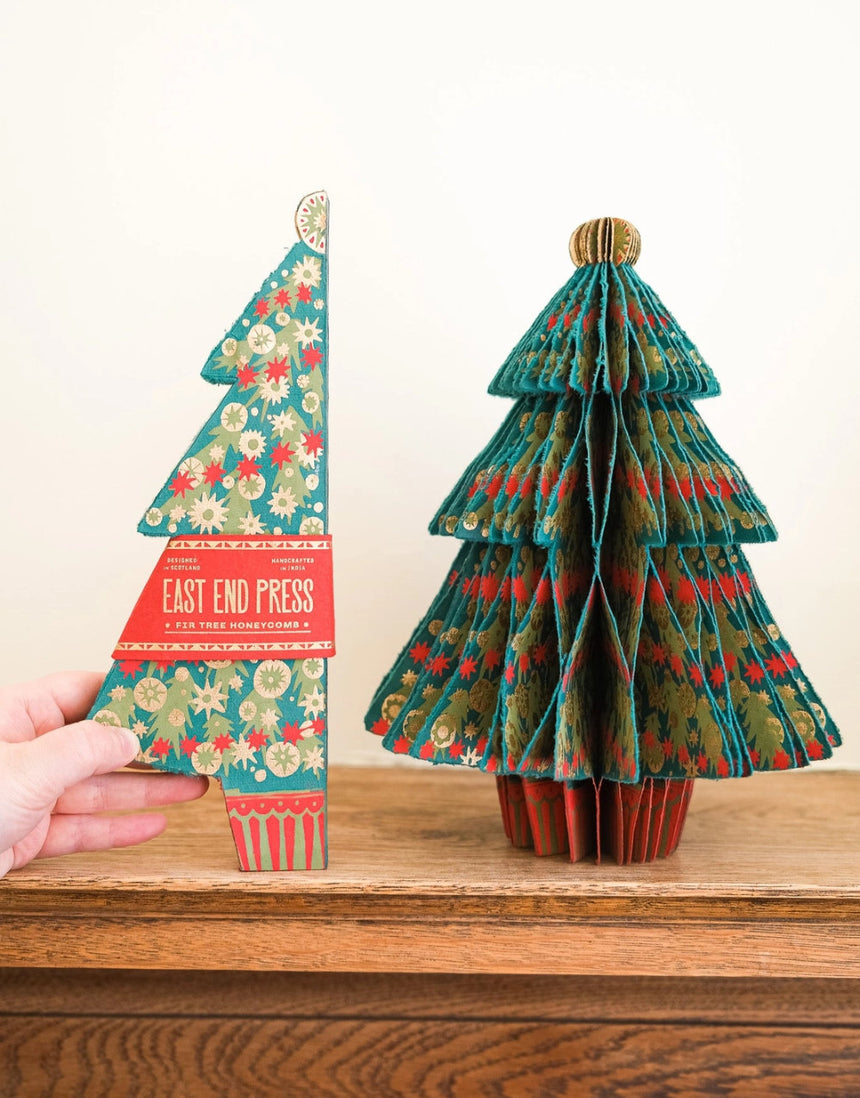 Christmas Fir Tree Honeycomb Decoration, East End Press
