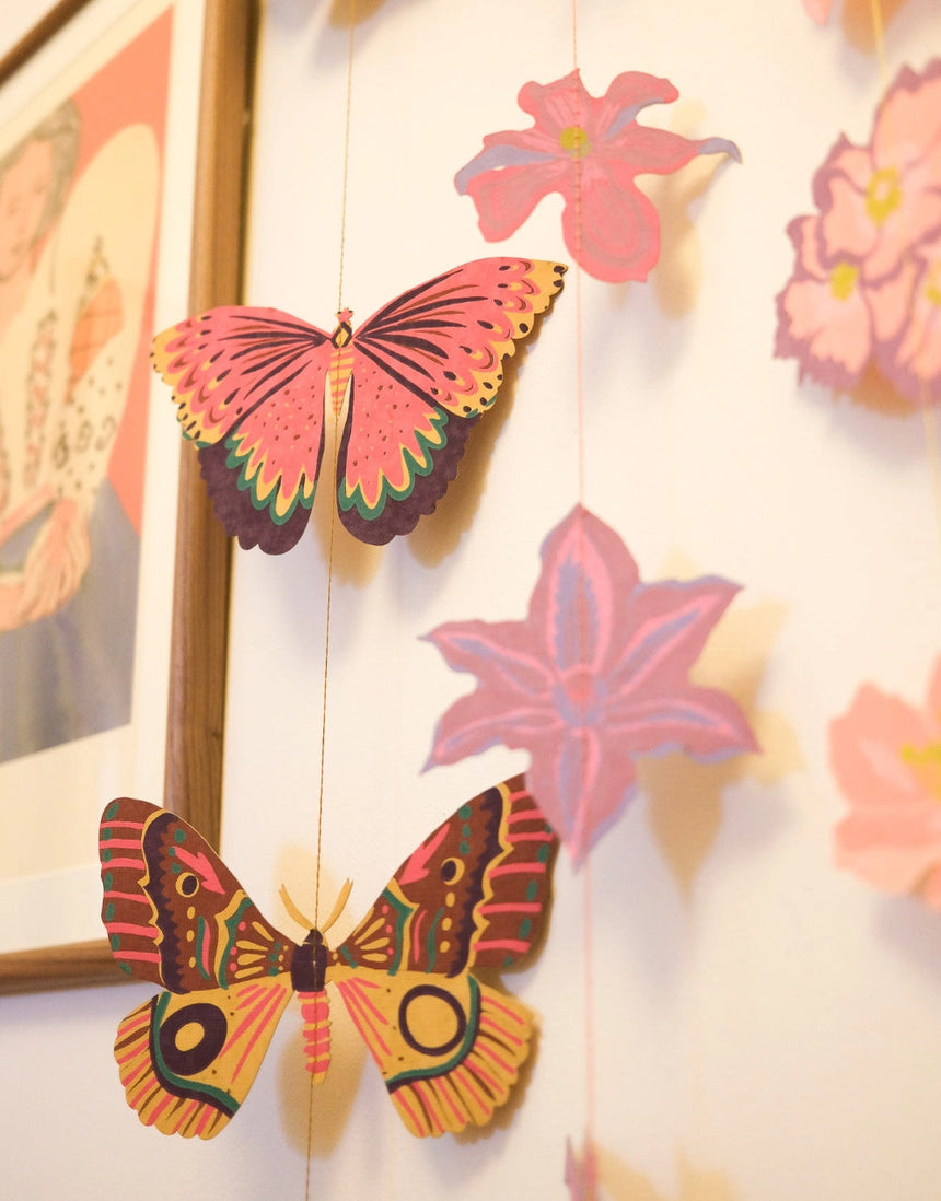 Butterfly Vertical Wall Hanging Paper Garland, East End Press