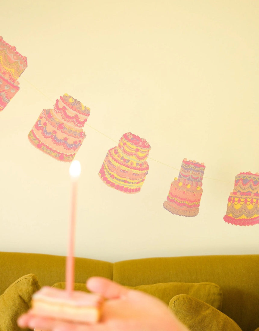Celebration Cakes Hand Printed Paper Garland No.85, East End Press