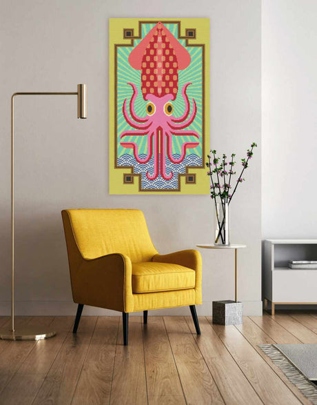 Emily Peacock Cross Stitch Ruby the Giant Squid Wall Hanging, Emily Peacock Counted Cross Stitch Kit 15305