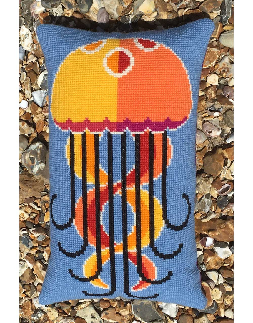 Rebecca the Jellyfish Needlepoint or Cross Stitch Kit, Emily Peacock