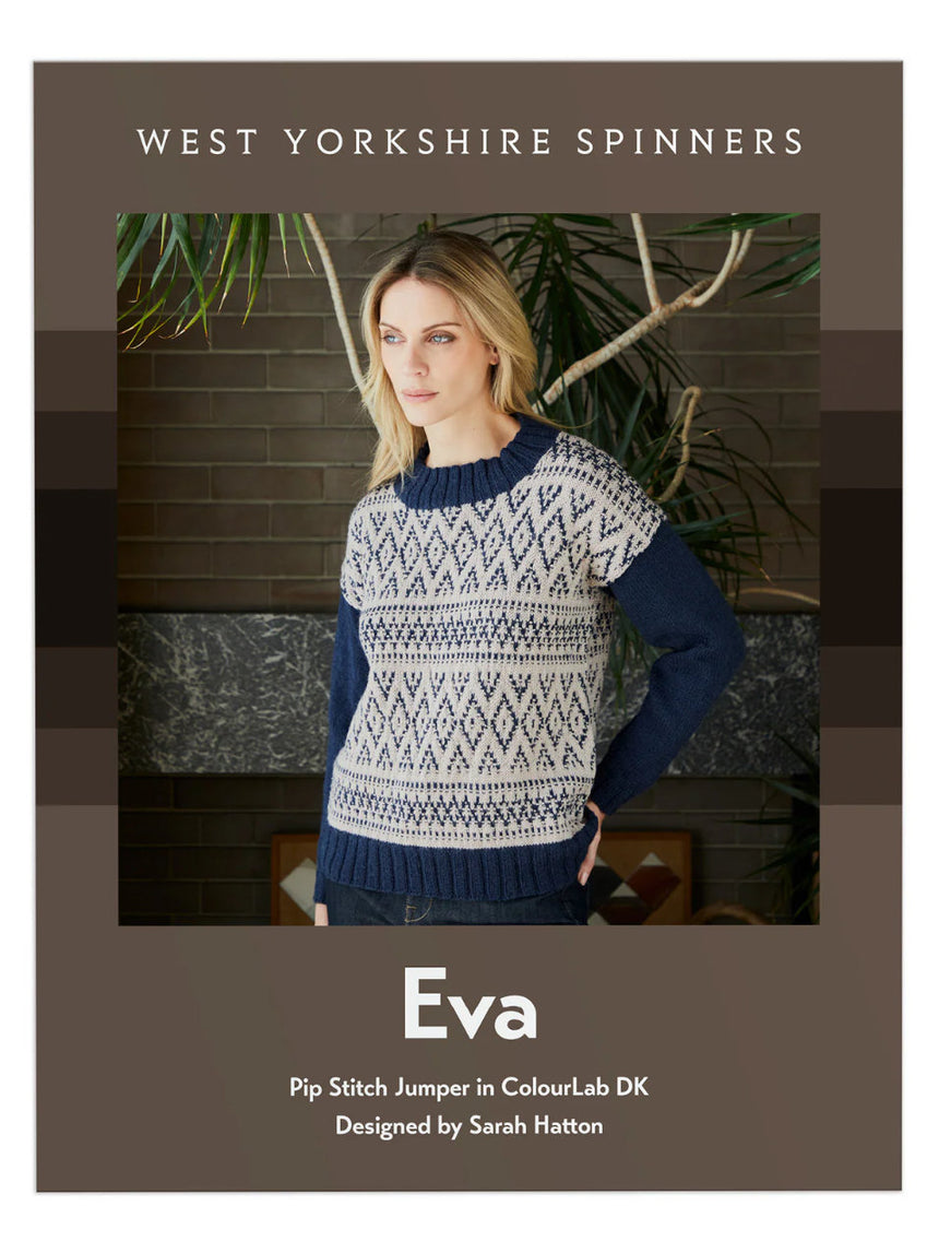 Eva Pip Stitch Jumper Knitting Pattern for ColourLab DK Yarn
