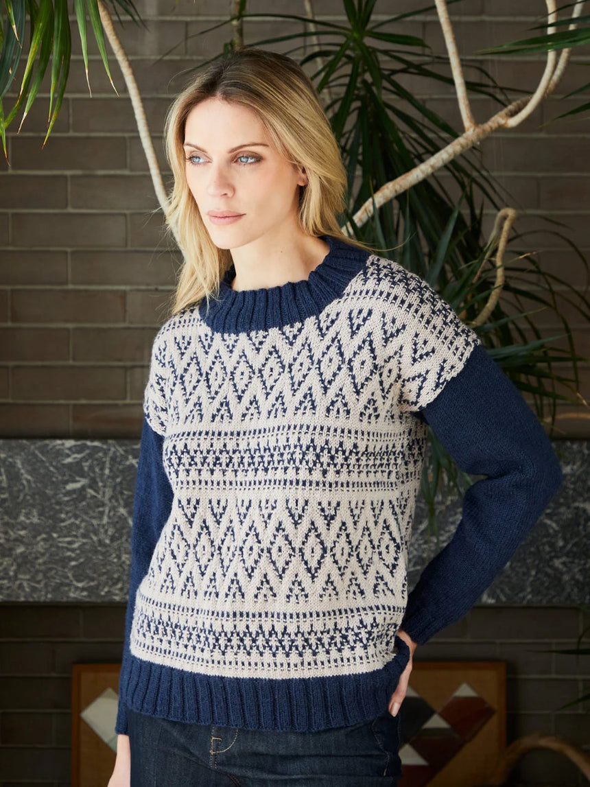 Eva Pip Stitch Jumper Knitting Pattern for ColourLab DK Yarn