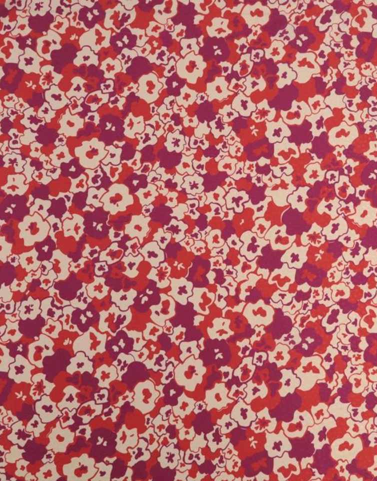 Fabric Godmother Viscose Red / Floral Red & Purple Amour Floral Viscose Jacquard Fabric 15922