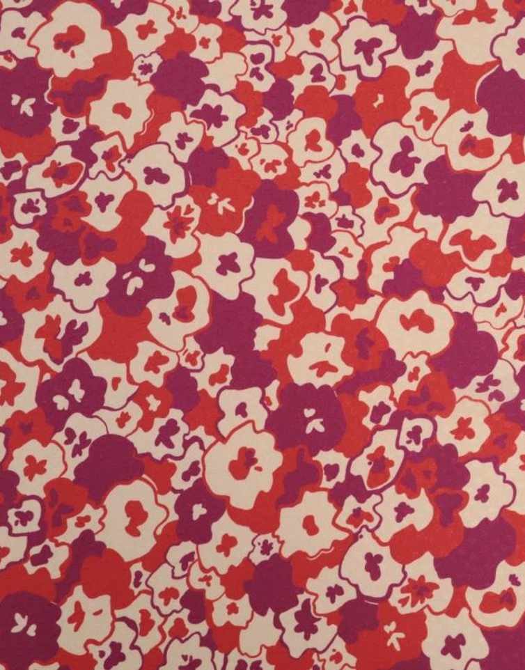 Fabric Godmother Viscose Red / Floral Red & Purple Amour Floral Viscose Jacquard Fabric 15922