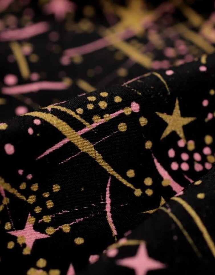 Fabric Godmother Viscose Black / Abstract Black Celeste Viscose Crepe Fabric 15924