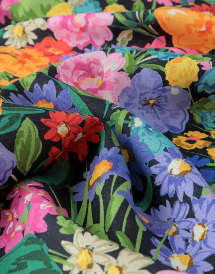 Fabric Godmother Viscose Linen Multicoloured / Floral Linnaea Viscose & Linen Fabric 15916