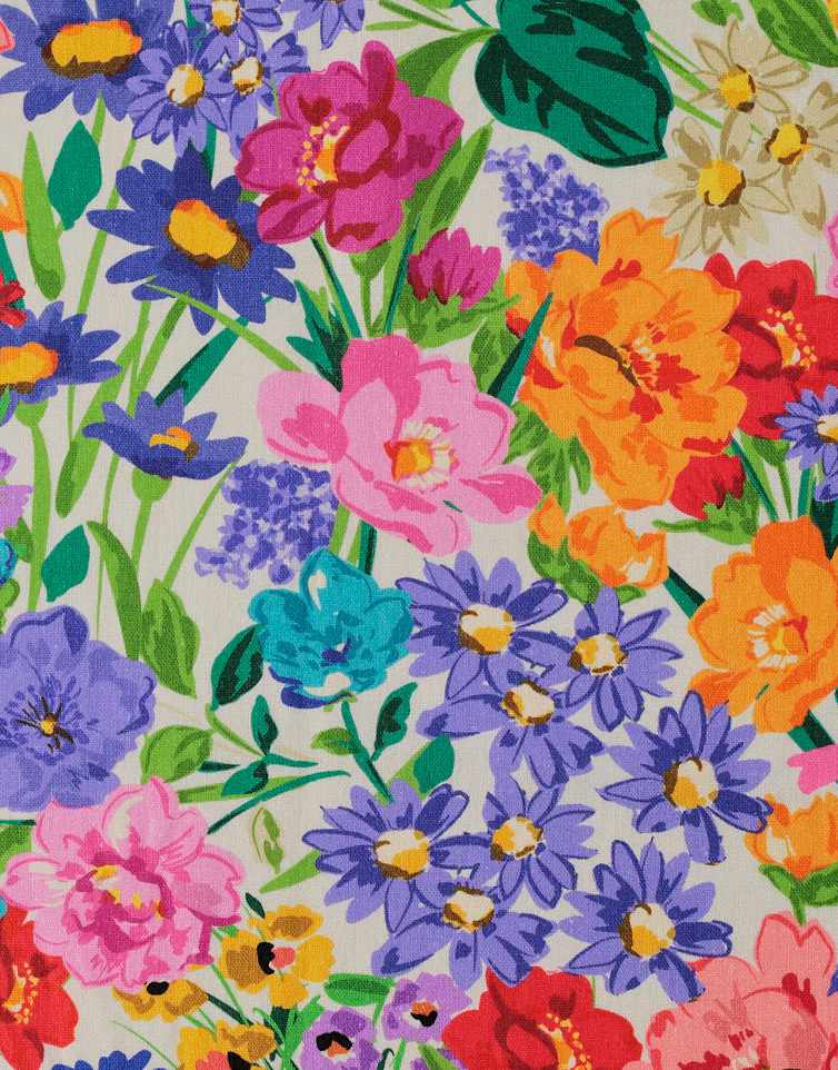Floral Viscose Linen Bailee Shorts Dressmaking Kit, Tessuti