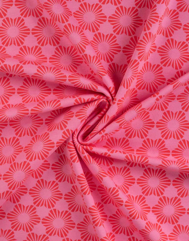 Remnant 1m - Disco Daisy French Terry Fabric