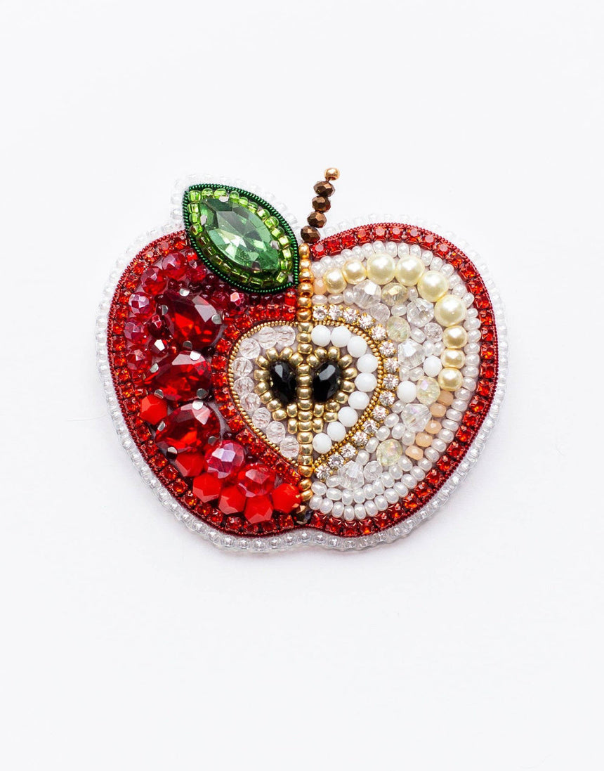 Apple Beaded Embroidery Brooch/Hanging Decoration Kit
