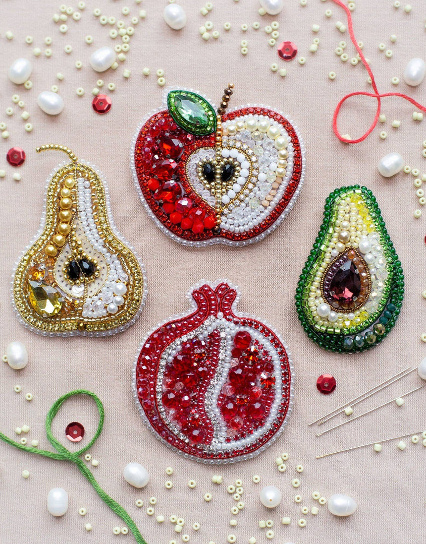 Pomegranate Beaded Embroidery Brooch/Hanging Decoration Kit
