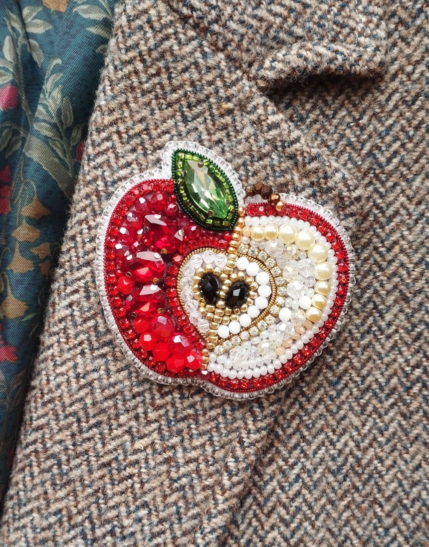 Apple Beaded Embroidery Brooch/Hanging Decoration Kit