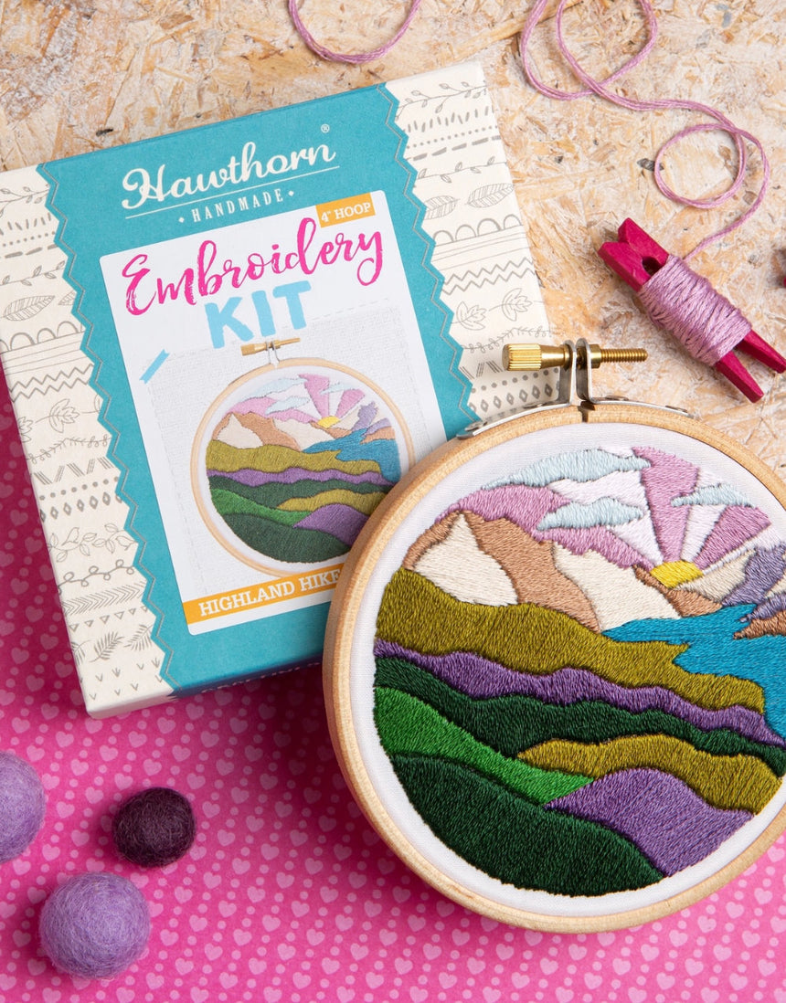 Highland Hike Mini Embroidery Kit, Hawthorn Handmade