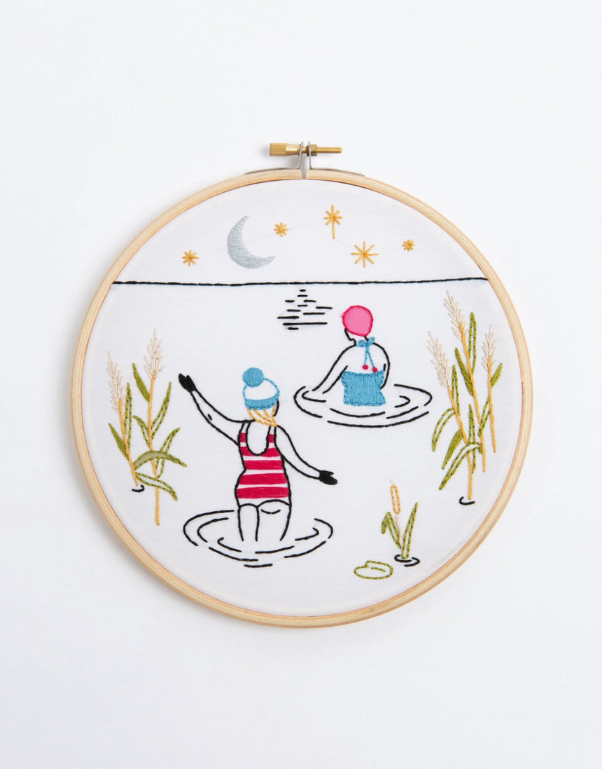 Wild Swimming Embroidery Kit, Hawthorn Handmade