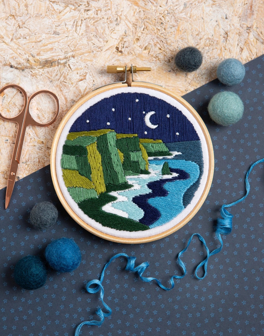 Celtic Cliffs Mini Embroidery Kit, Hawthorn Handmade