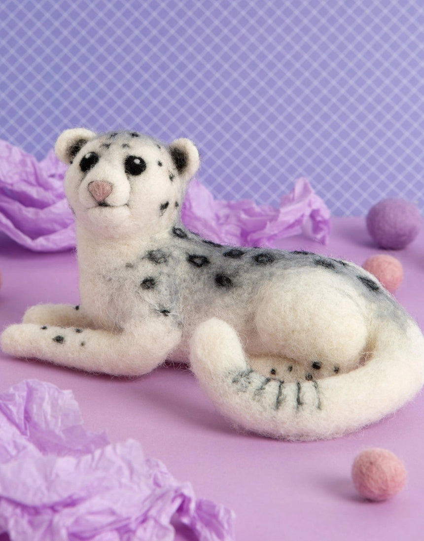 Snow Leopard Needle Felting Kit, Hawthorn Handmade