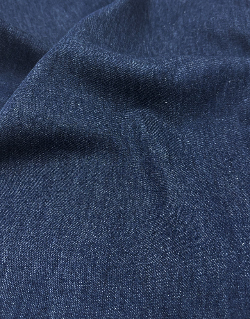 Indigo Blue Organic Cotton & Hemp Slub Denim Fabric