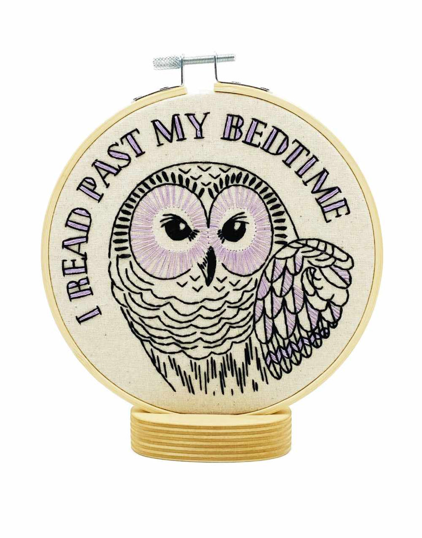 I Read Past My Bedtime Embroidery Kit, Hook Line & Tinker