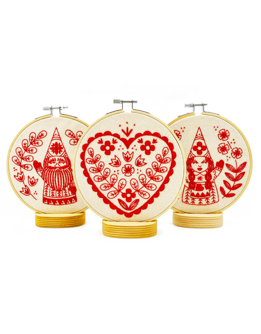 Nordic Heart Complete Embroidery Kit, Hook, Line & Tinker