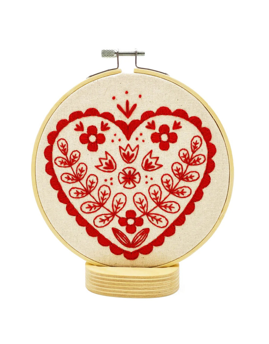 Nordic Heart Complete Embroidery Kit, Hook, Line & Tinker