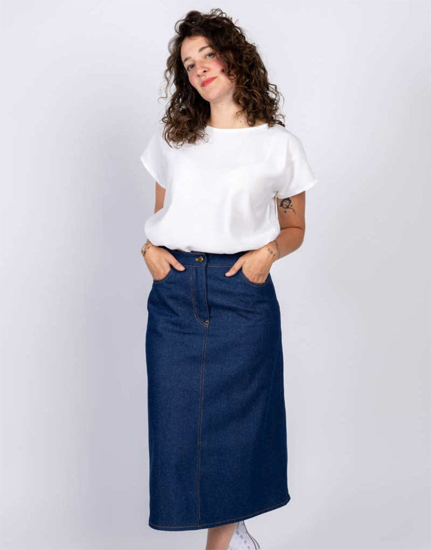 Ruby Denim Skirt Sewing Pattern, I AM Patterns