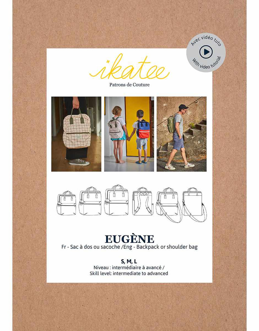 Ikatee Bags & Accessories Eugène Backpack & Shoulder Bag Sewing Pattern, Ikatee 15827