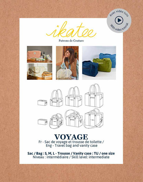 Ikatee Bags & Accessories Voyage Travel Bag & Vanity Case Sewing Pattern, Ikatee 3760278991918