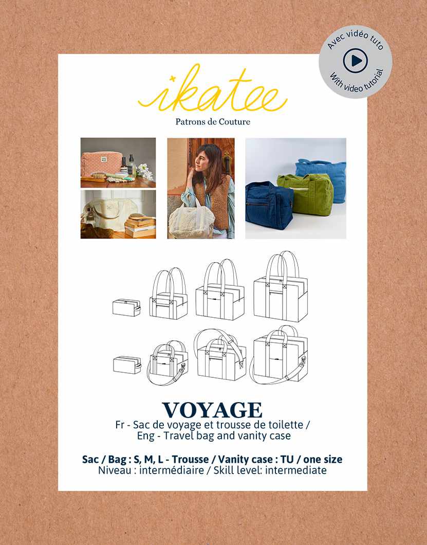 Ikatee Bags & Accessories Voyage Travel Bag & Vanity Case Sewing Pattern, Ikatee 3760278991918