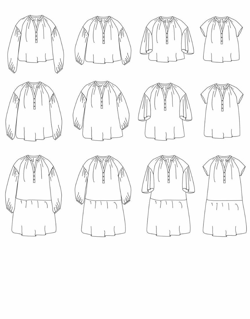 Okinawa Blouse & Dress Women's Sewing Pattern, Ikatee