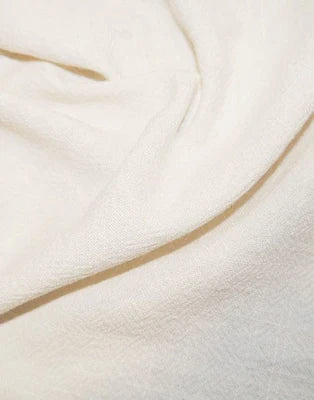 Remnant 80cm  - Ivory Stonewashed Linen Viscose Fabric