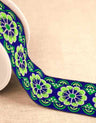 Not Specified Jacquard Ribbon Blue & Green / 50mm Rossette Jacquard Ribbon Trim 50mm 15845