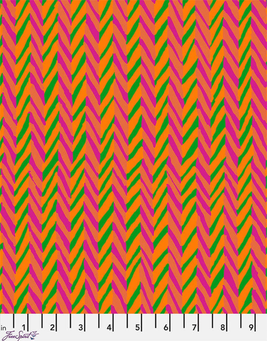 Orange Herringbone Stripe Cotton Fabric, Brandon Mably for Kaffe Fassett Collective Spring 2026