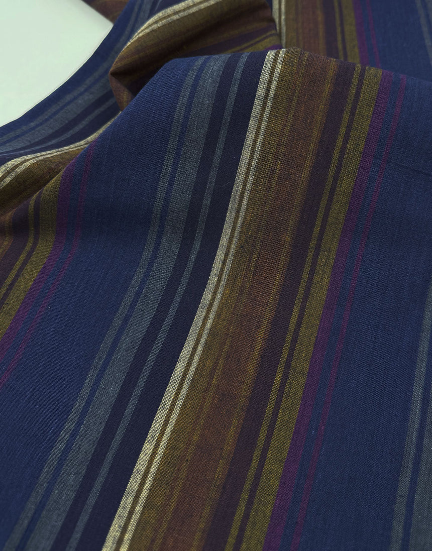 Midnight Caterpillar Stripe Woven Shot Cotton, Kaffe Fassett