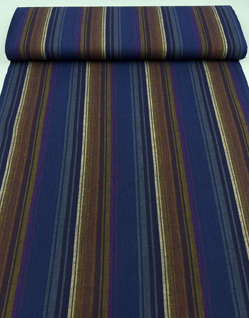 Midnight Caterpillar Stripe Woven Shot Cotton, Kaffe Fassett