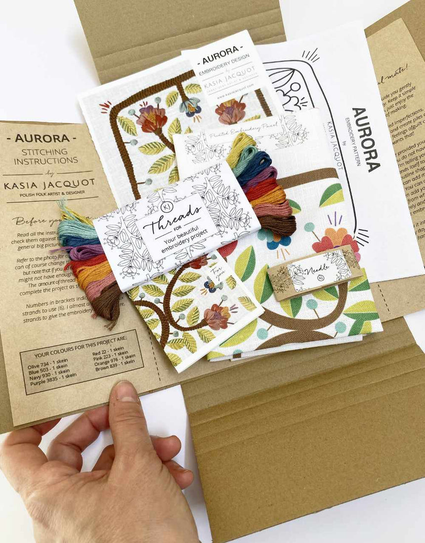 Aurora Embroidery Kit, Kasia Jacquot