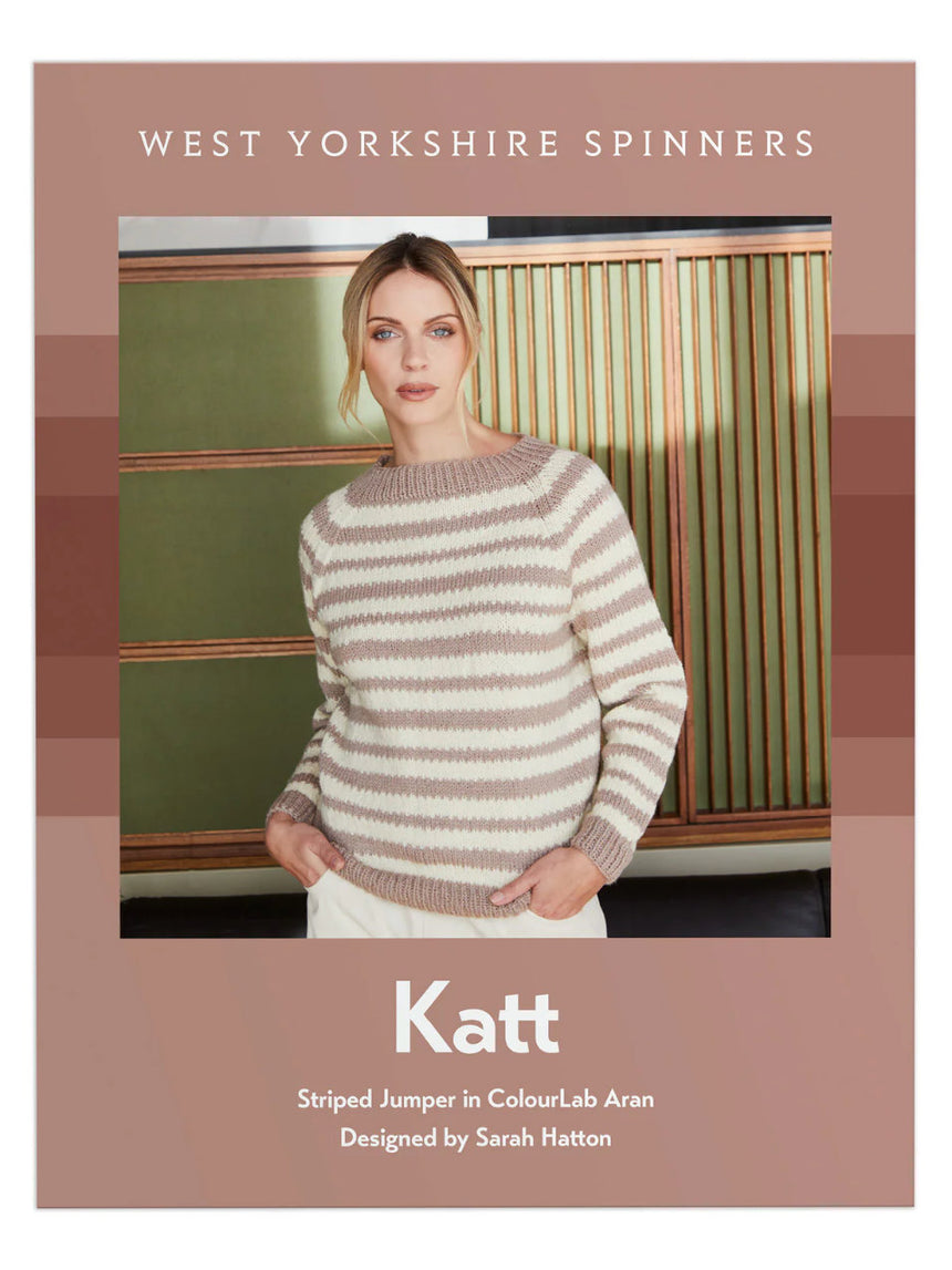 Katt Striped Jumper Knitting Pattern for ColourLab Aran Yarn